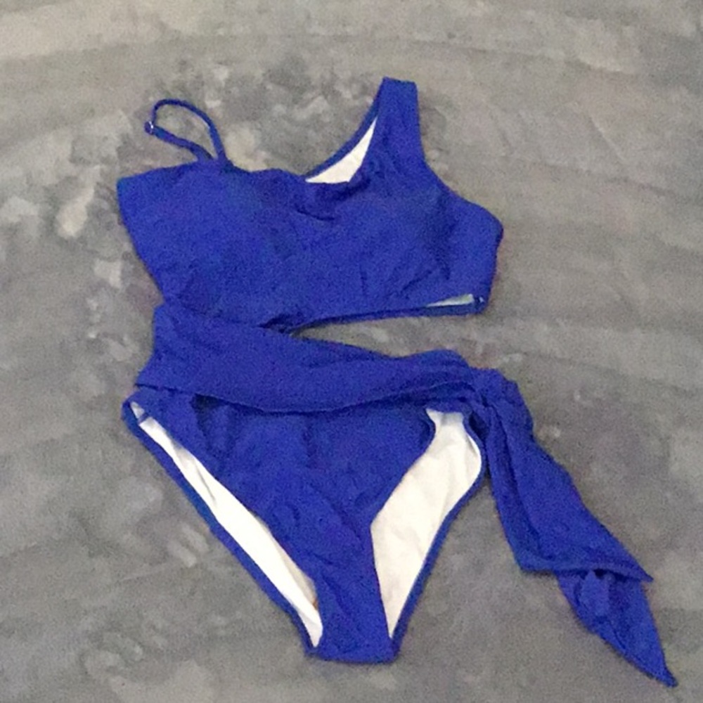 One piece bathing suit, blue XL